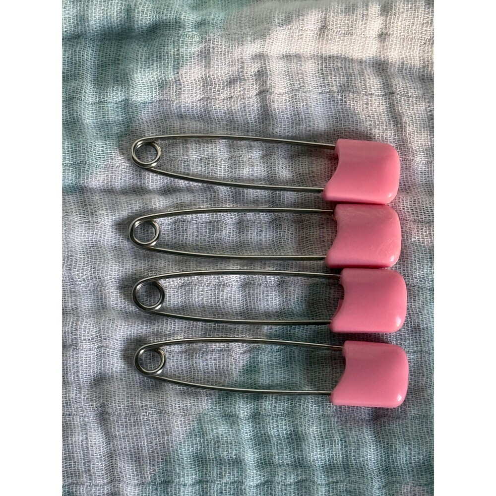1980s Safety Pins - Little Pink‎ (4) Diaper Decor